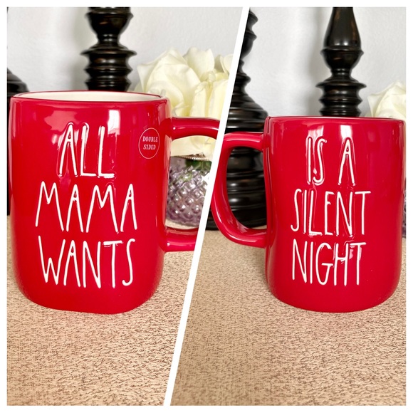 NWT Rae Dunn ALL MAMA WANTS IS A SILENT NIGHT Ceramic Mug - Picture 1 of 4